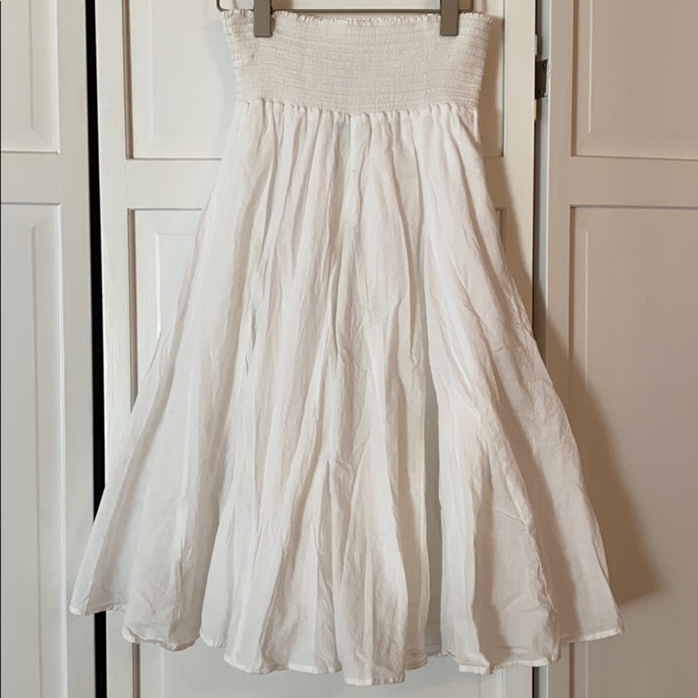 midi white skirt